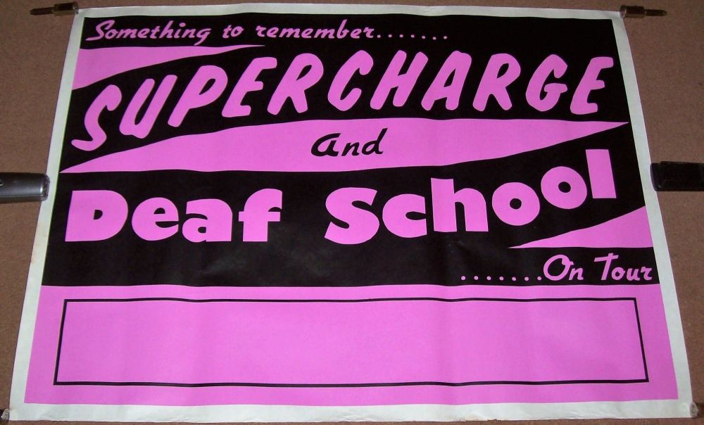 SUPERCHARGE DEAF SCHOOL STUNNING RARE LARGE U.K. TOUR BLANK PROMO POSTER 19