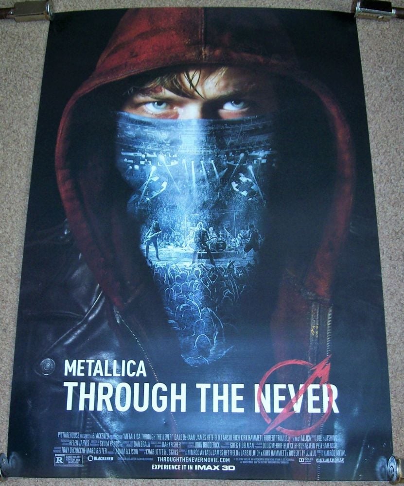 METALLICA STUNNING MINT U.K. PROMO POSTER FOR THE 'THROUGH THE NEVER' FILM 