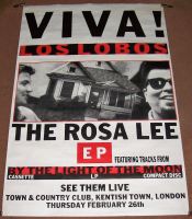 LOS LOBOS STUNNING RARE UK REC COM PROMO/CONCERT POSTER 'THE ROSA LEE' E.P. 1987