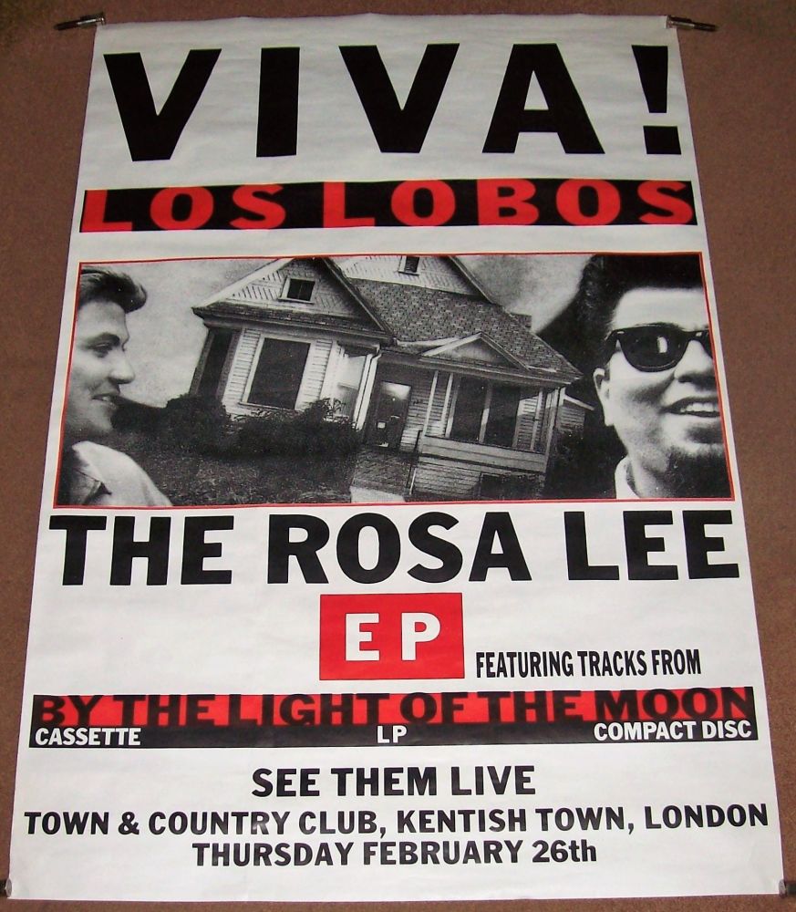 LOS LOBOS STUNNING RARE UK REC COM PROMO/CONCERT POSTER 'THE ROSA LEE' E.P.
