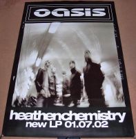 OASIS SUPERB LARGE UK RECORD COMPANY PROMO POSTER 'HEATHEN CHEMISTRY' ALBUM 2002