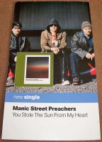 MANIC STREET PREACHERS UK RECORD COMPANY PROMO SHOP DISPLAY FLAT 'YOU STOLE THE SUN FROM MY HEART' SINGLE 1999