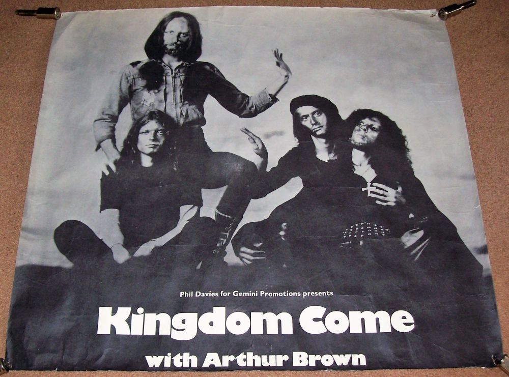 KINGDOM COME ARTHUR BROWN STUNNING RARE PROMOTIONAL POSTER FOR THE 1973 UK 