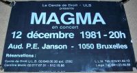MAGMA CONCERT POSTER 12th DEC 1981 P.E. JANSON AUDITORIUM IN BRUSSELS UNIVERSITY