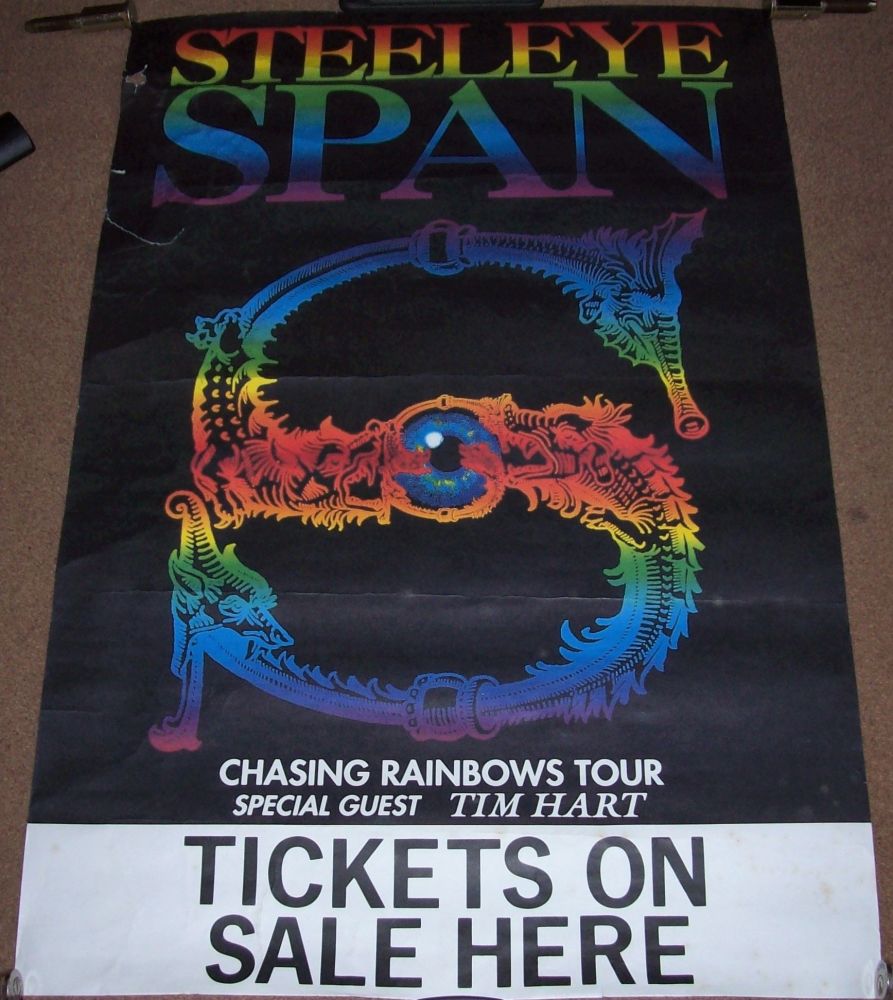 STEELEYE SPAN 'CHASING RAINBOWS-TICKETS ON SALE HERE' UK PROMO TOUR POSTER 