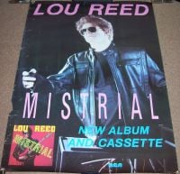 LOU REED SUPERB U.K. RECORD COMPANY PROMO POSTER FOR THE 'MISTRIAL' ALBUM 1986