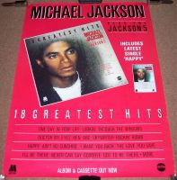 MICHAEL JACKSON/FIVE RARE UK REC COM PROMO POSTER '18 GREATEST HITS' ALBUM 1983