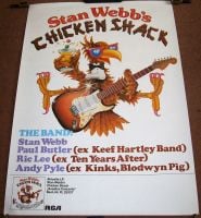 STAN WEBB'S CHICKEN SHACK GERMAN REC COM PROMO POSTER 'ROADIES CONCERTO' LP 1981