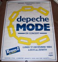 DEPECHE MODE SUPERB LARGE CONCERT POSTER MON 17th DEC 1984 ZENITH THEATRE PARIS