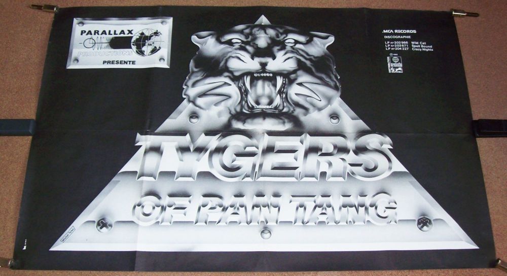 TYGERS OF PANTANG NWOBHM STUNNING RARE 1981 FRENCH PROMO AND CONCERT POSTER