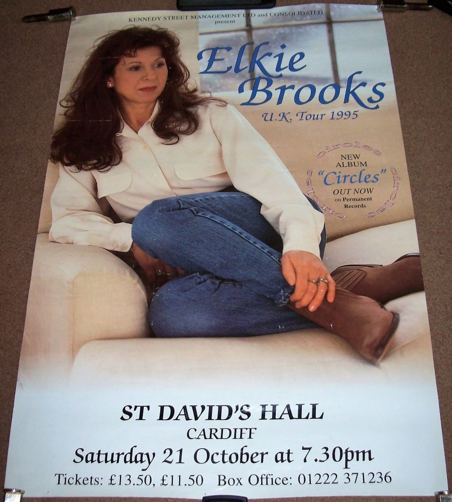 ELKIE BROOKS CONCERT POSTER SATURDAY 21st OCTOBER 1995 ST. DAVID'S HALL CAR