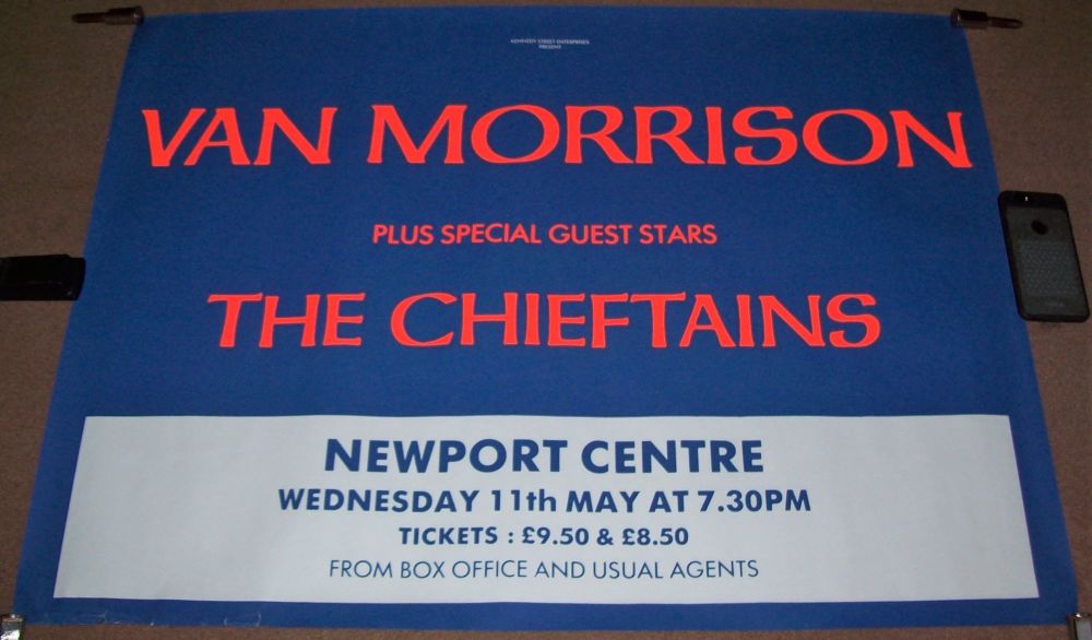VAN MORRISON & CHIEFTAINS CONCERT POSTER WED 11th MAY 1988 NEWPORT CENTRE W