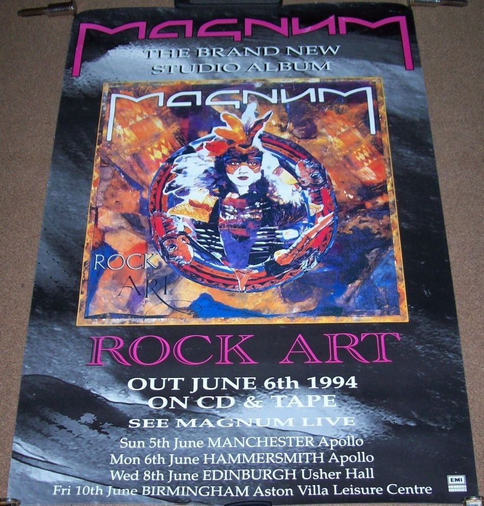 MAGNUM U.K. STUNNING RECORD COMPANY PROMO & TOUR POSTER 'ROCK ART' ALBUM 19