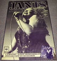 JANIS JOPLIN STUNNING U.K. RECORD COMPANY PROMO POSTER 'JANIS' DOUBLE ALBUM 1975