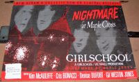 GIRLSCHOOL UK RECORD COMPANY PROMO POSTER 'NIGHTMARE AT MAPLE CROSS' ALBUM 1986