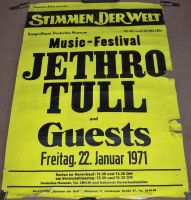 JETHRO TULL PROG ROCK STUNNING RARE FESTIVAL POSTER 22nd JANUARY 1971 IN GERMANY