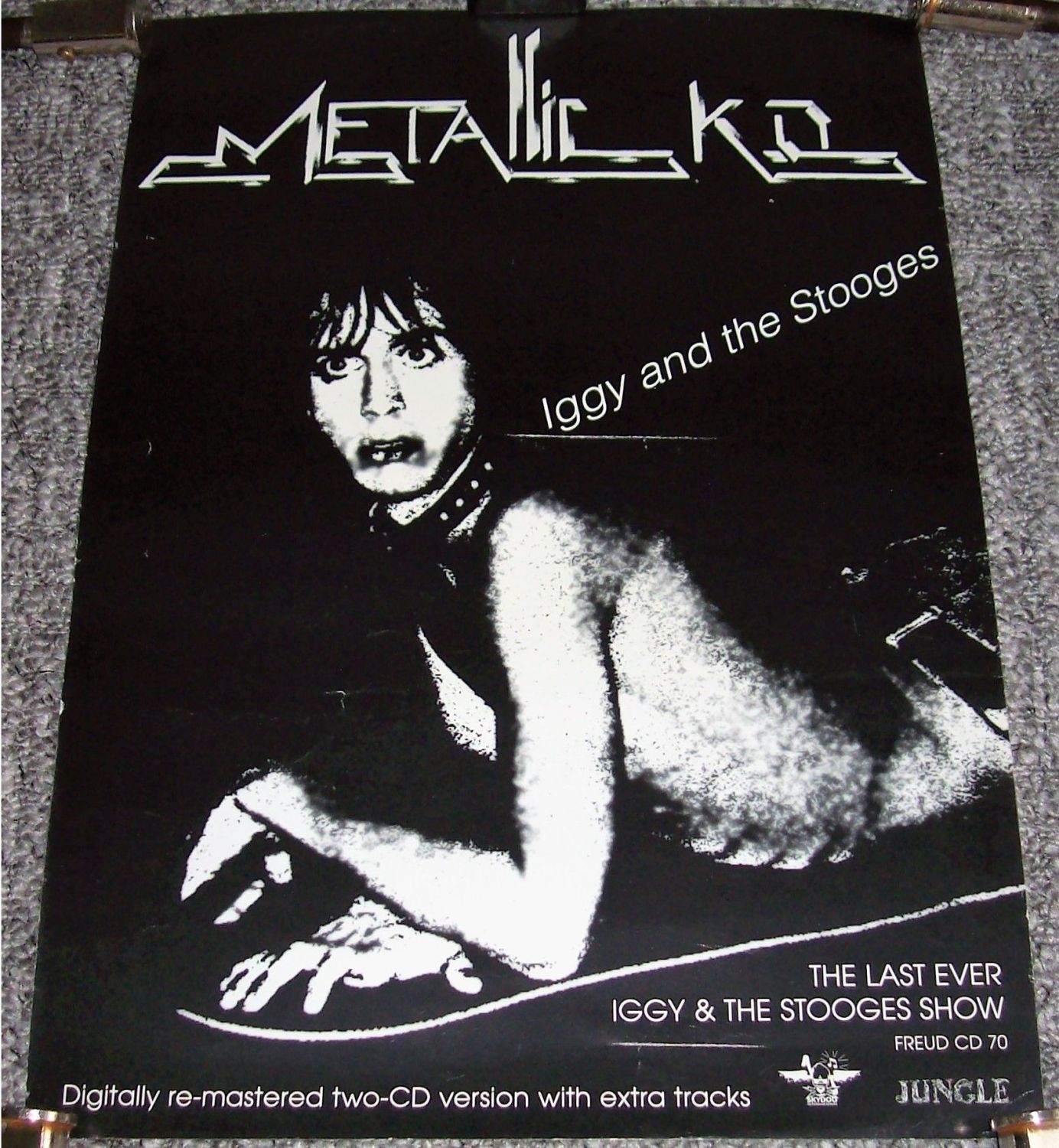 IGGY POP AND THE STOOGES U.K. REC COM PROMO POSTER 'METALLIC K.O