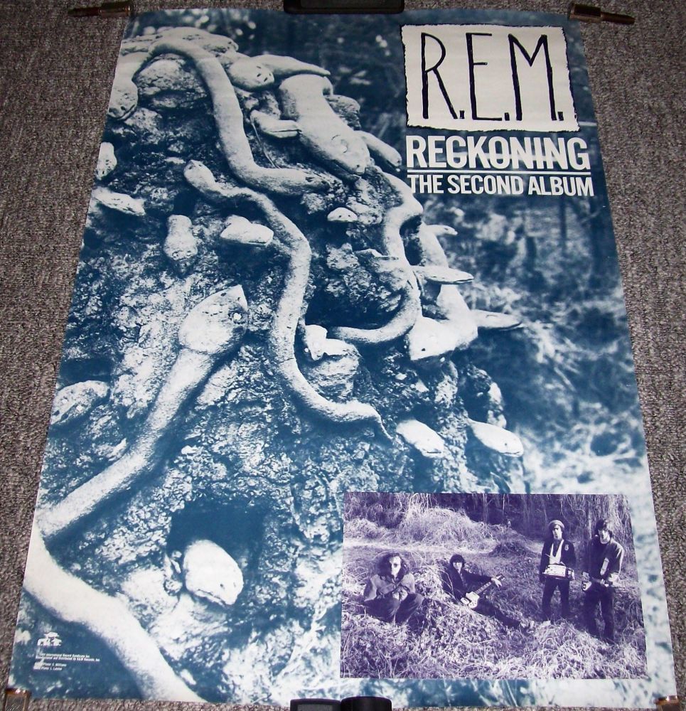 REM SUPERB RARE U.K. RECORD COMPANY PROMO POSTER FOR THE 'RECKONING' ALBUM 