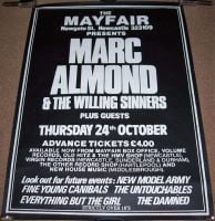 MARC ALMOND THE DAMNED CONCERT POSTER THUR 24th OCT 1985 THE MAYFAIR NEWCASTLE