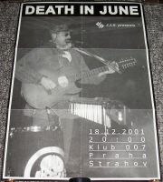 DEATH IN JUNE SUPERB CONCERT POSTER 18th DECEMBER 2001 KLUB 007 STRAHOV PRAGUE