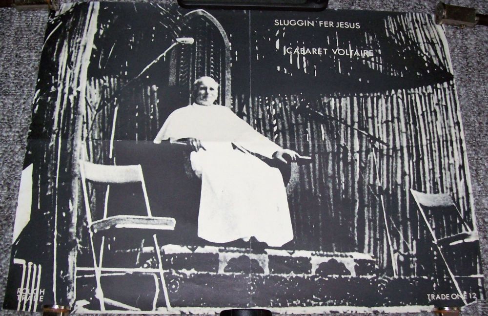 CABARET VOLTAIRE UK RECORD COMPANY PROMO POSTER 'SLUGGIN' FER JESUS' SINGLE