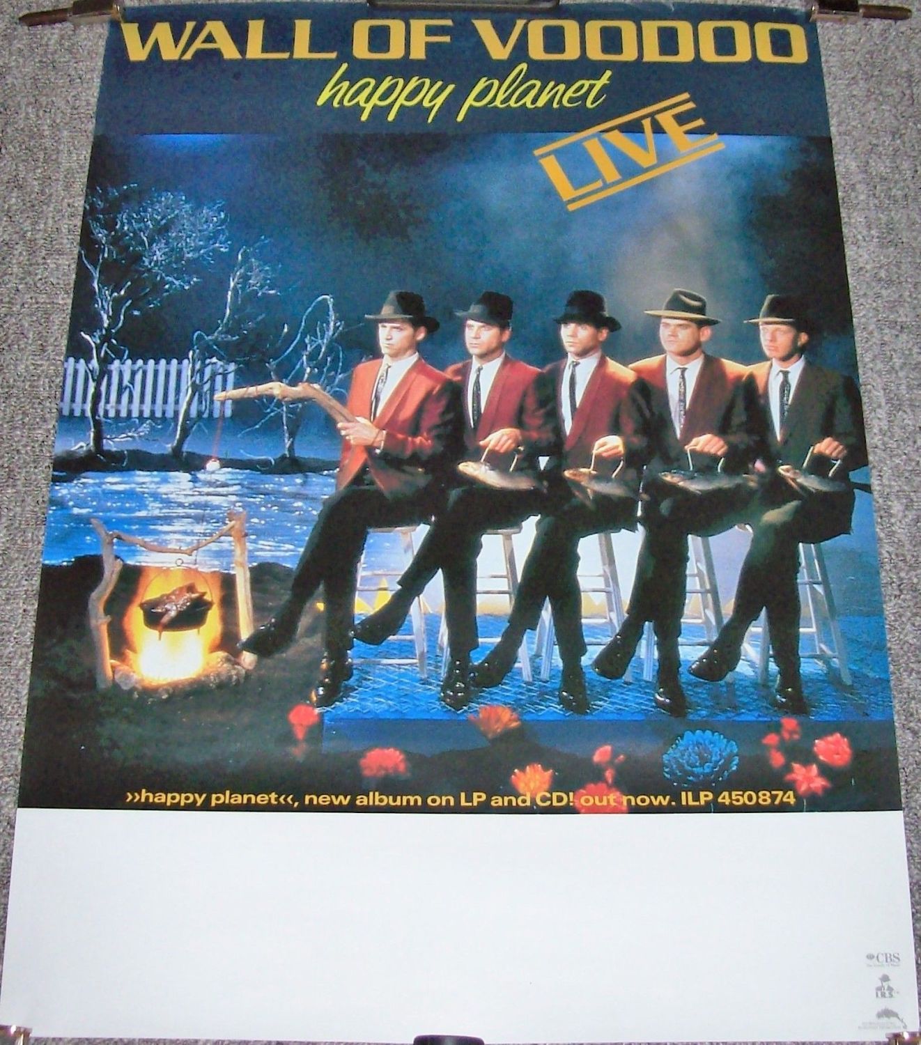 Wall Of Voodoo Rare Uk Rec Com Promo Tour Blank Poster 'happy Planet 