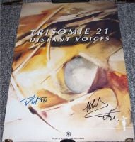 TRISOMIE 21 U.K. RECORD COMPANY PROMO POSTER 'DISTANT VOICES' ALBUM 1992 AUTOGRAPHED