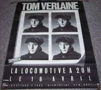 TELEVISION TOM VERLAINE SUPER CONCERT POSTER LA LOCAMOTIVE PARIS 16th APRIL 1987