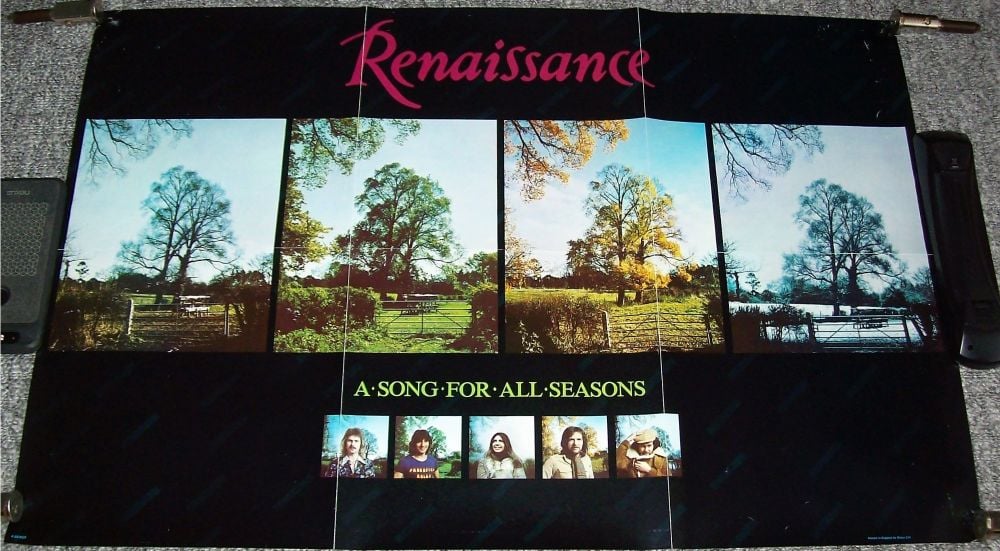 RENAISSANCE U.K. LOVELY RECORD INSERT POSTER 'A SONG FOR ALL SEASONS' ALBUM