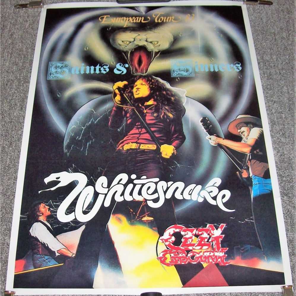 WHITESNAKE OZZY OSBOURNE FABULOUS 'SAINTS AND SINNERS' EUROPEAN TOUR POSTER