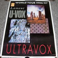 ULTRAVOX REALLY FABULOUS AND RARE POSTER FOR THE 1986-1987 'LAMENT' WORLD TOUR 