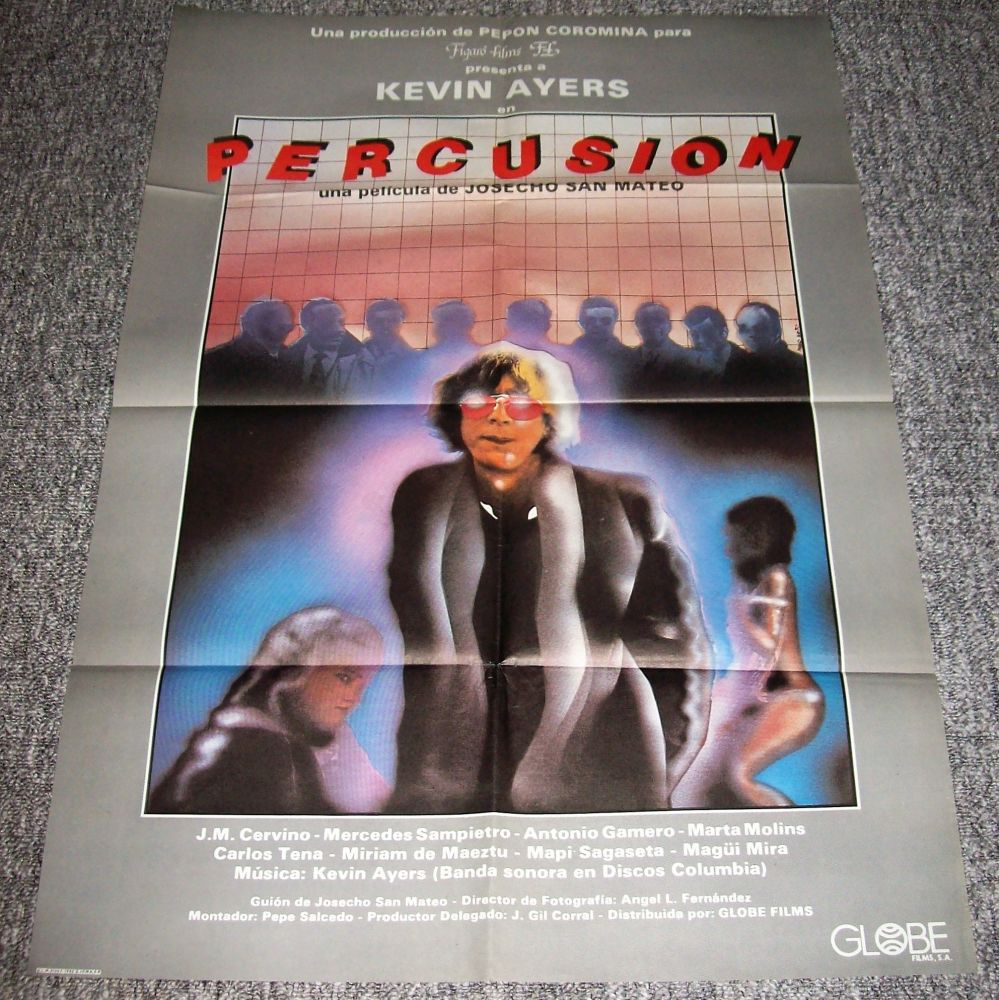 SOFT MACHINE KEVIN AYERS GORGEOUS SPANISH FILM PROMO POSTER FOR 'PERCUSION'