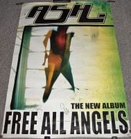 ASH U.K. RECORD COMPANY PROMO POSTER 'FREE ALL ANGELS' ALBUM 2001 FULLY AUTOGRAPHED