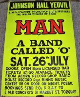 MAN BAND CALLED O RARE CONCERT POSTER SAT 26th JULY 1975 JOHNSON HALL YEOVIL UK