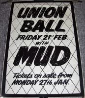 MUD REALLY FABULOUS CONCERT POSTER FOR FRIDAY 21st FEBRUARY 1975 UNION BALL U.K.