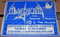 MAGNUM SUPERB CONCERT POSTER TUESDAY 19th NOVEMBER 1985 UNIVERSITY UNION CARDIFF