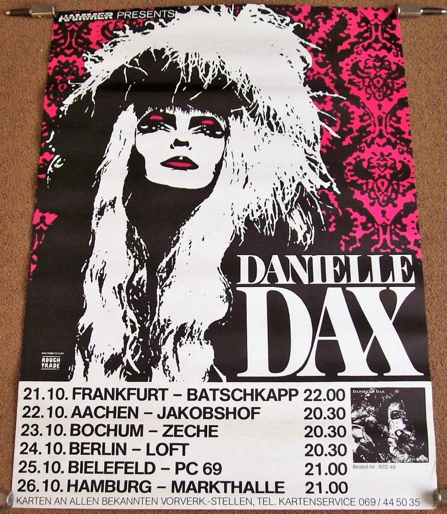 DANIELLE DAX REALLY FABULOUS STUNNING 1987 'INKY BLOATERS' GERMAN TOUR POST