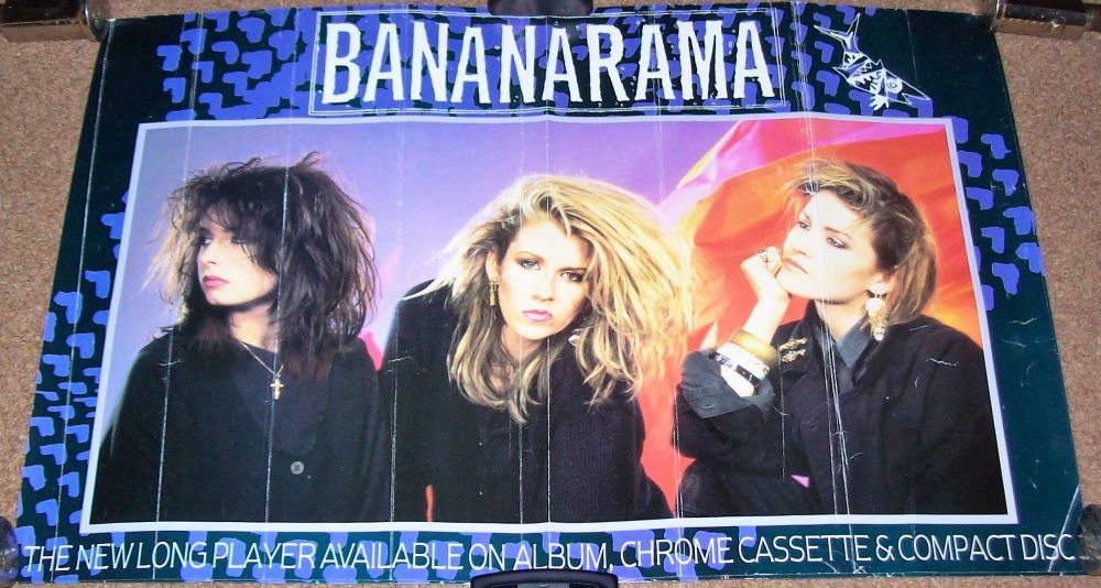 BANANARAMA RARE U.K. RECORD COMPANY SMALL PROMO POSTER 'BANANARAMA' ALBUM 1