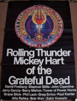 GRATEFUL DEAD MICKEY HART U.K. RECORD COMPANY PROMO POSTER 'ROLLING THUNDER' ALBUM 1972