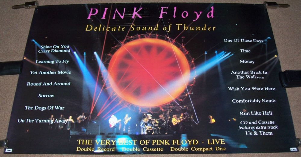 PINK FLOYD U.K. RECORD COMPANY PROMO POSTER 'DELICATE SOUND OF THUNDER' LIV