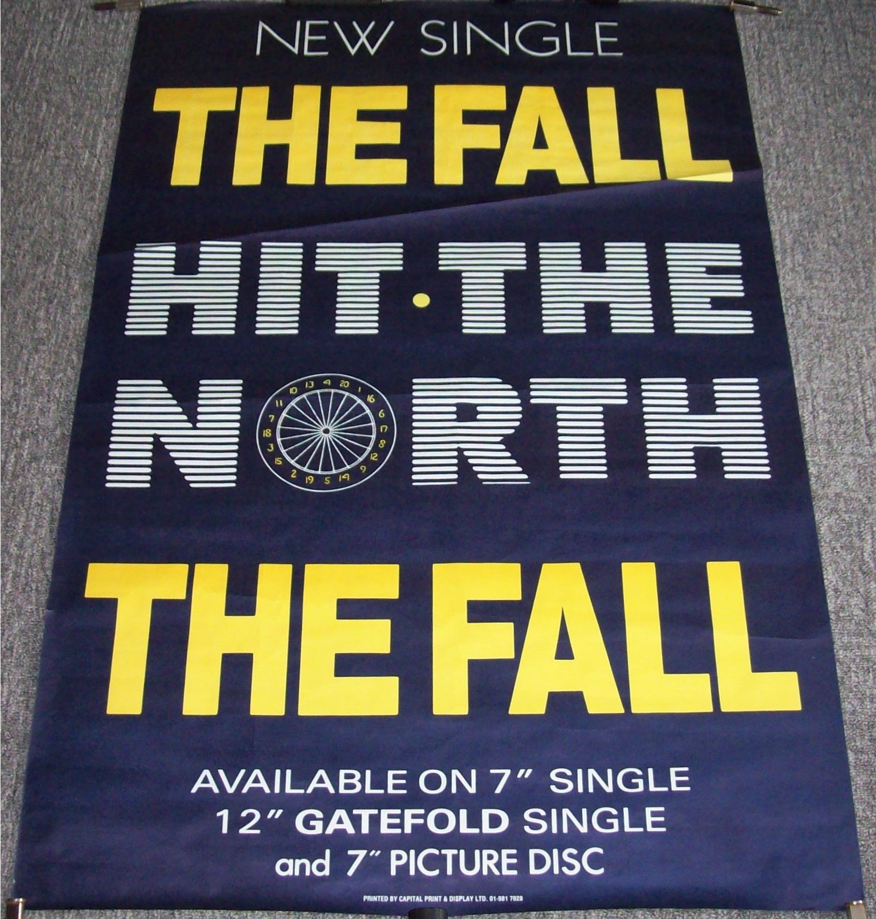 THE FALL U.K. RECORD COMPANY PROMO POSTER 'HIT THE NORTH' SINGLE 1987