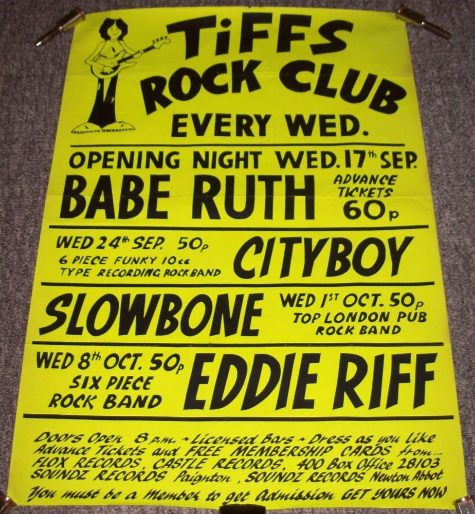 BABE RUTH SLOWBONE CITY BOY PROG ROCK STUNNING SEPT/OCT 1975 U.K. CONCERT P