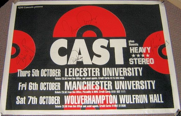 CAST STUNNING RARE U.K. TOUR POSTER OCTOBER 1995 FULLY AUTOGRAPHED BY ALL 4