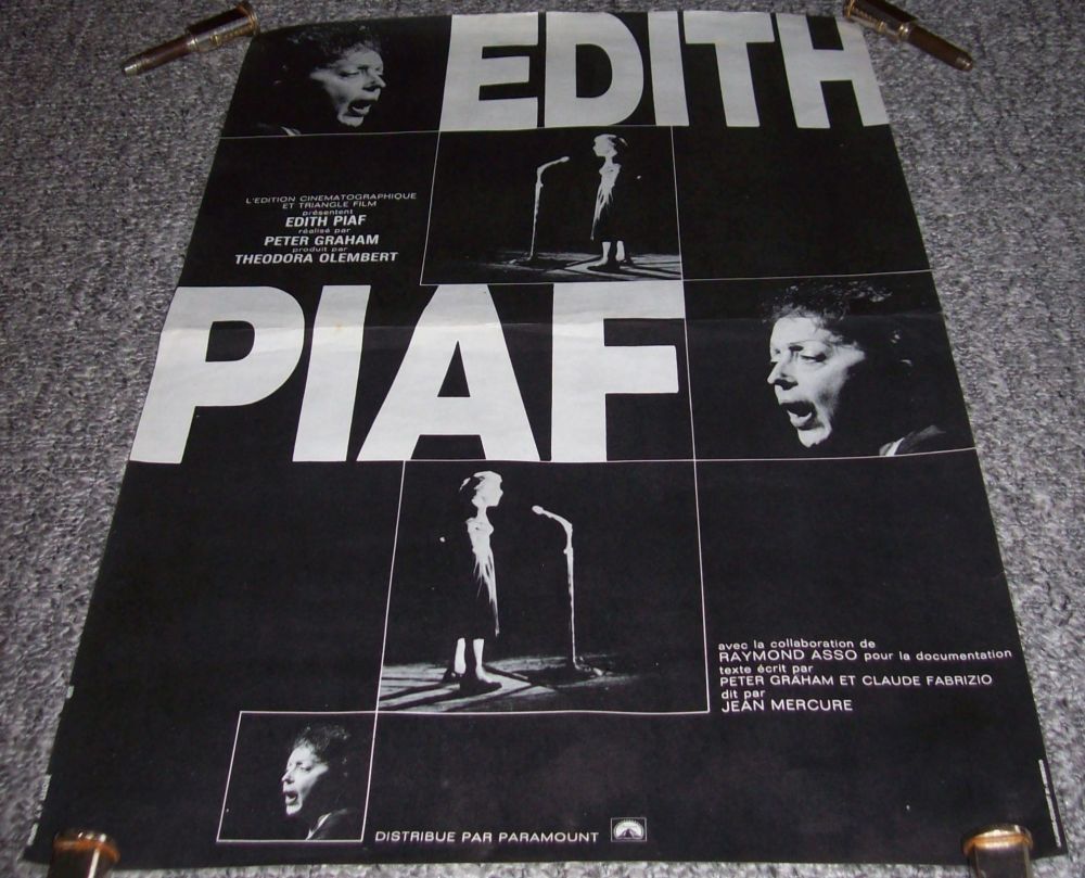 EDITH PIAF STUNNING RARE FRENCH PROMO POSTER FOR THE FILM 'EDITH PIAF' IN 1