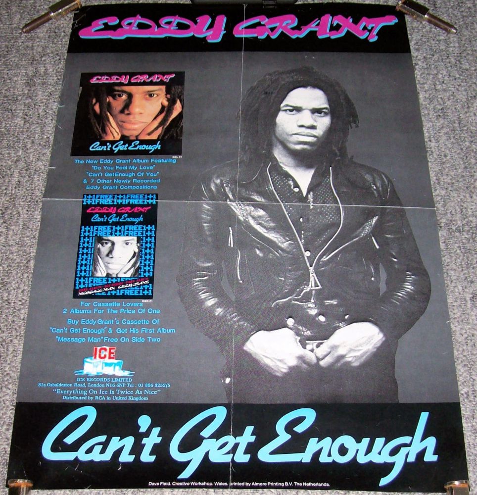 EDDY GRANT RARE U.K. RECORD COMPANY PROMO POSTER 