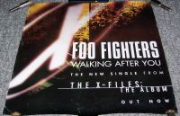 FOO FIGHTERS RARE UK RECORD COMPANY PROMO POSTER "WALKING AFTER YOU" SINGLE 1998