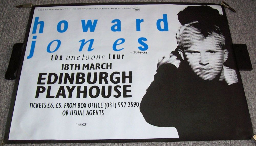 HOWARD JONES SUPERB CONCERT POSTER WEDNESDAY 18th MARCH 1987 EDINBURGH PLAY