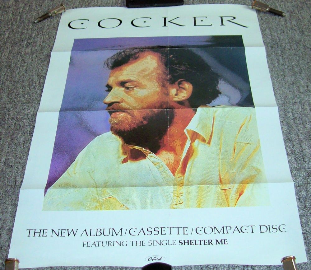 JOE COCKER RARE U.K. RECORD COMPANY PROMO POSTER FOR THE ALBUM 'COCKER' IN 