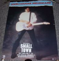 JOHN COUGAR MELLENCAMP U.K. RECORD COMPANY PROMO POSTER 'SMALL TOWN' SINGLE 1985