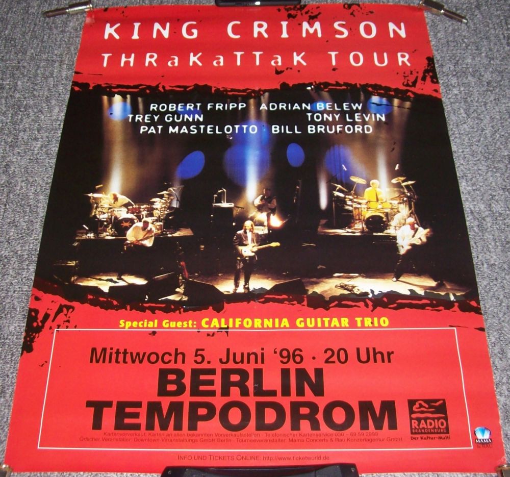 KING CRIMSON PROG ROCK STUNNING RARE 5th JUNE 1996 BERLIN GERMAN CONCERT PO